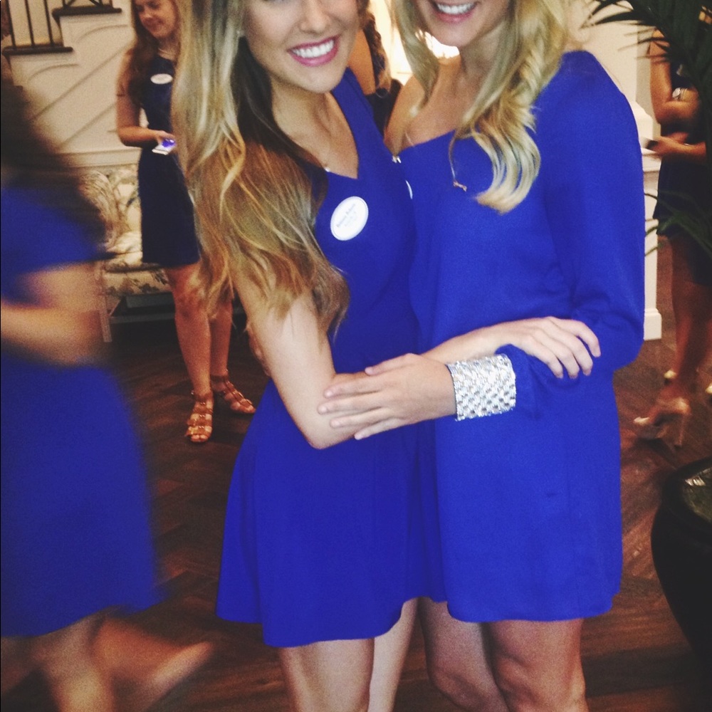 Royal blue strap back dress